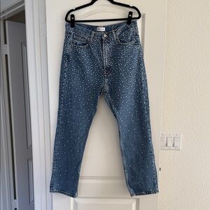 Bedazzled Blue Denim Jeans